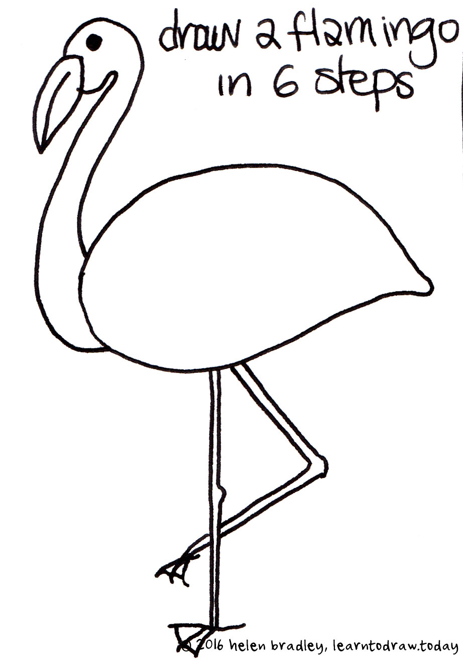 Flamingo Drawing Beautiful Image