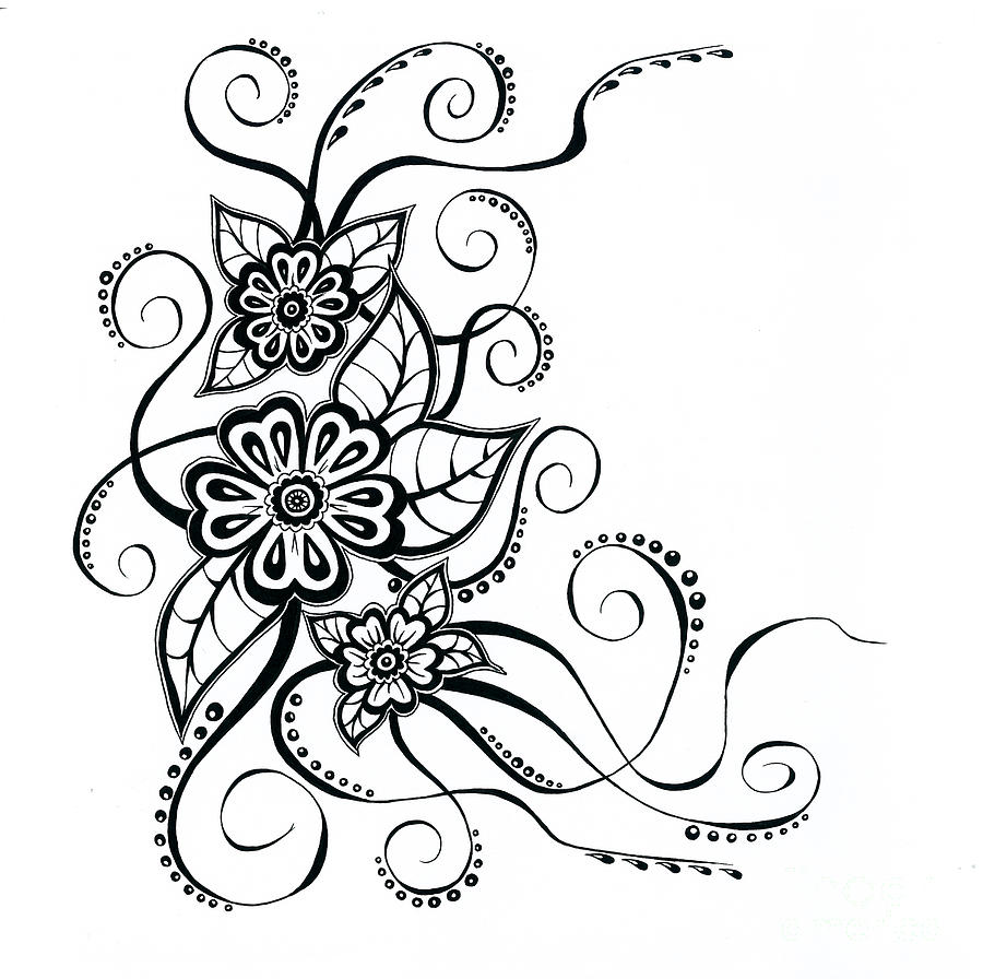 Floral Drawing Beautiful Image
