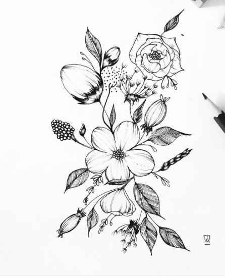 Floral Drawing Sketch