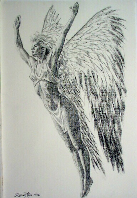 Flying Angel Art Drawing