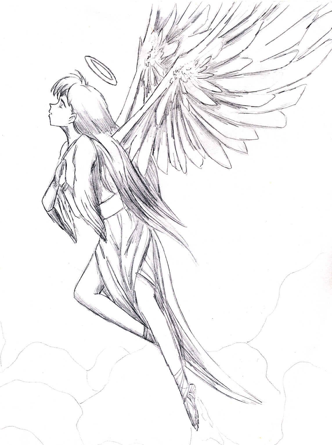 Flying Angel Drawing Amazing