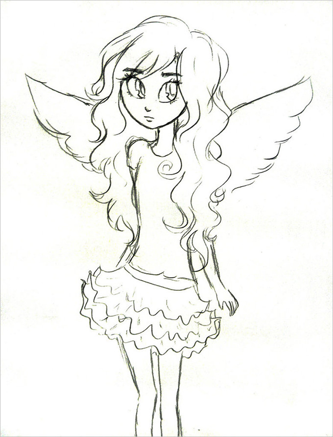Flying Angel Drawing Realistic