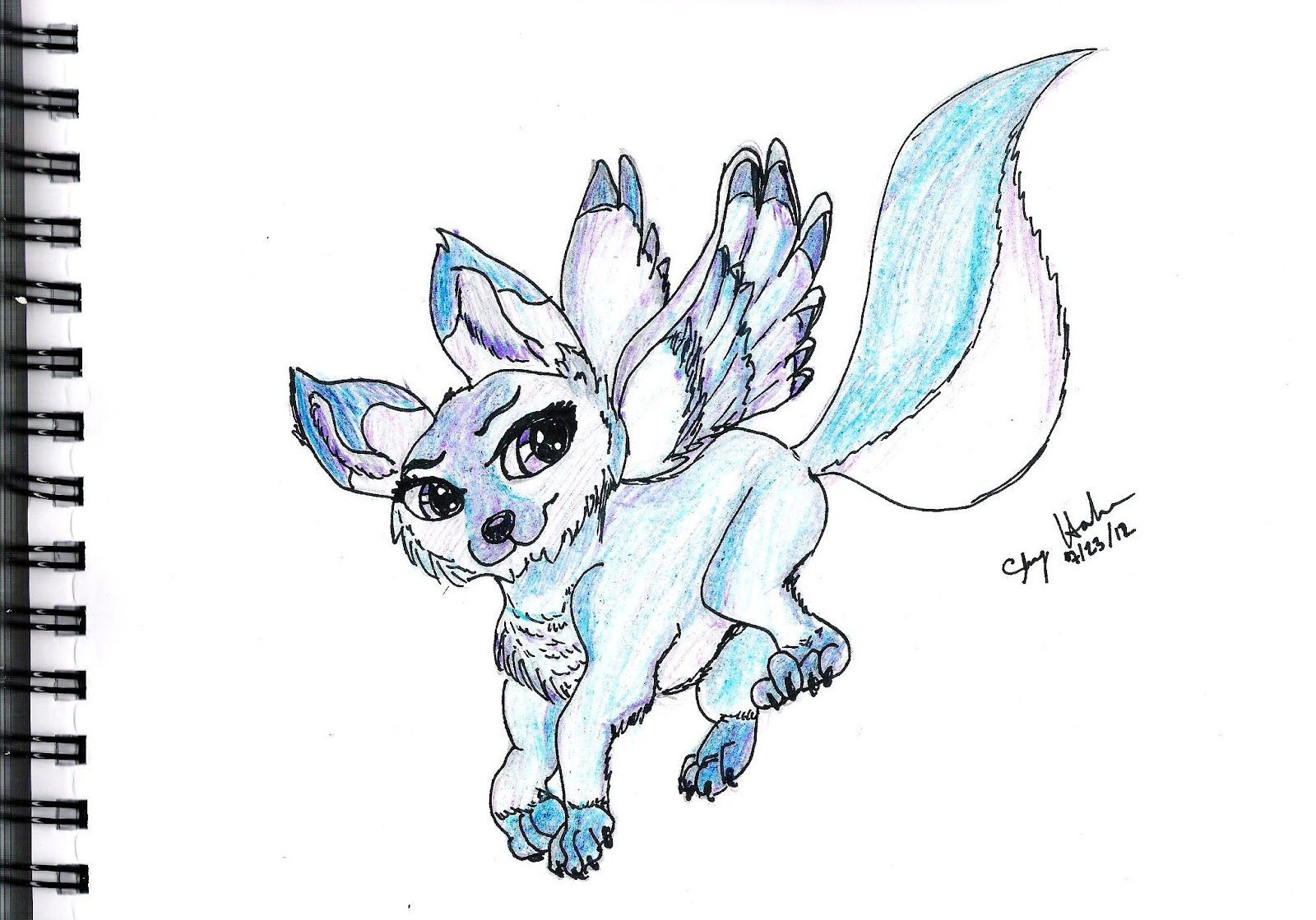 Flying Wolf Drawing Pics