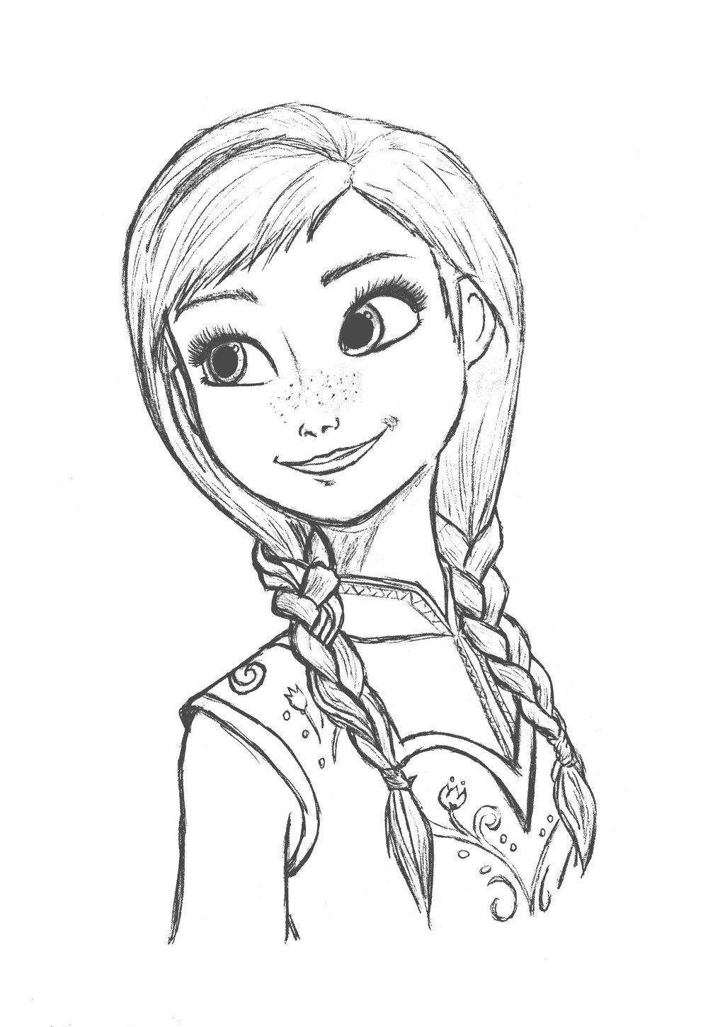Frozen Anna Drawing Pic - Drawing Skill