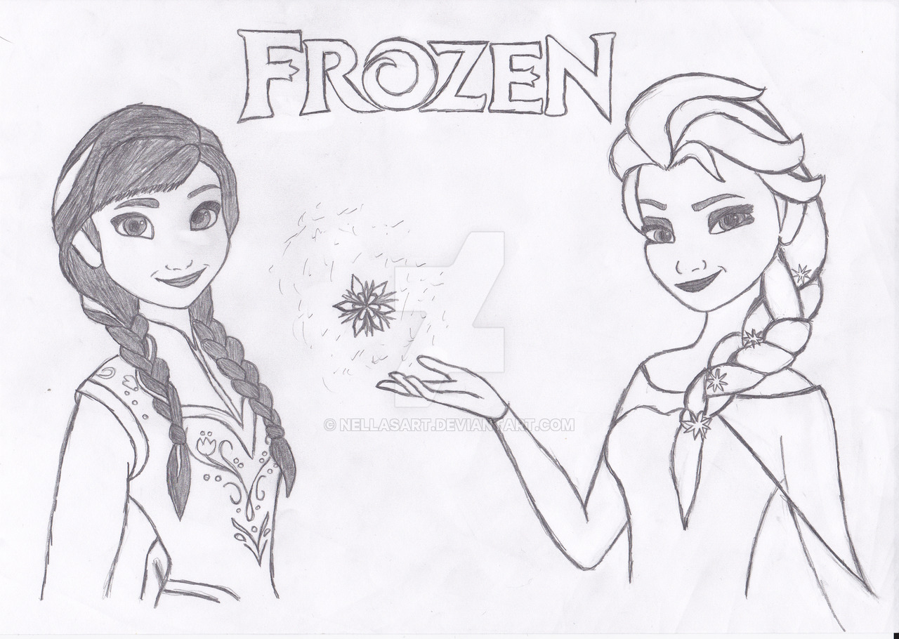 Frozen Elsa And Anna Drawing Creative Art
