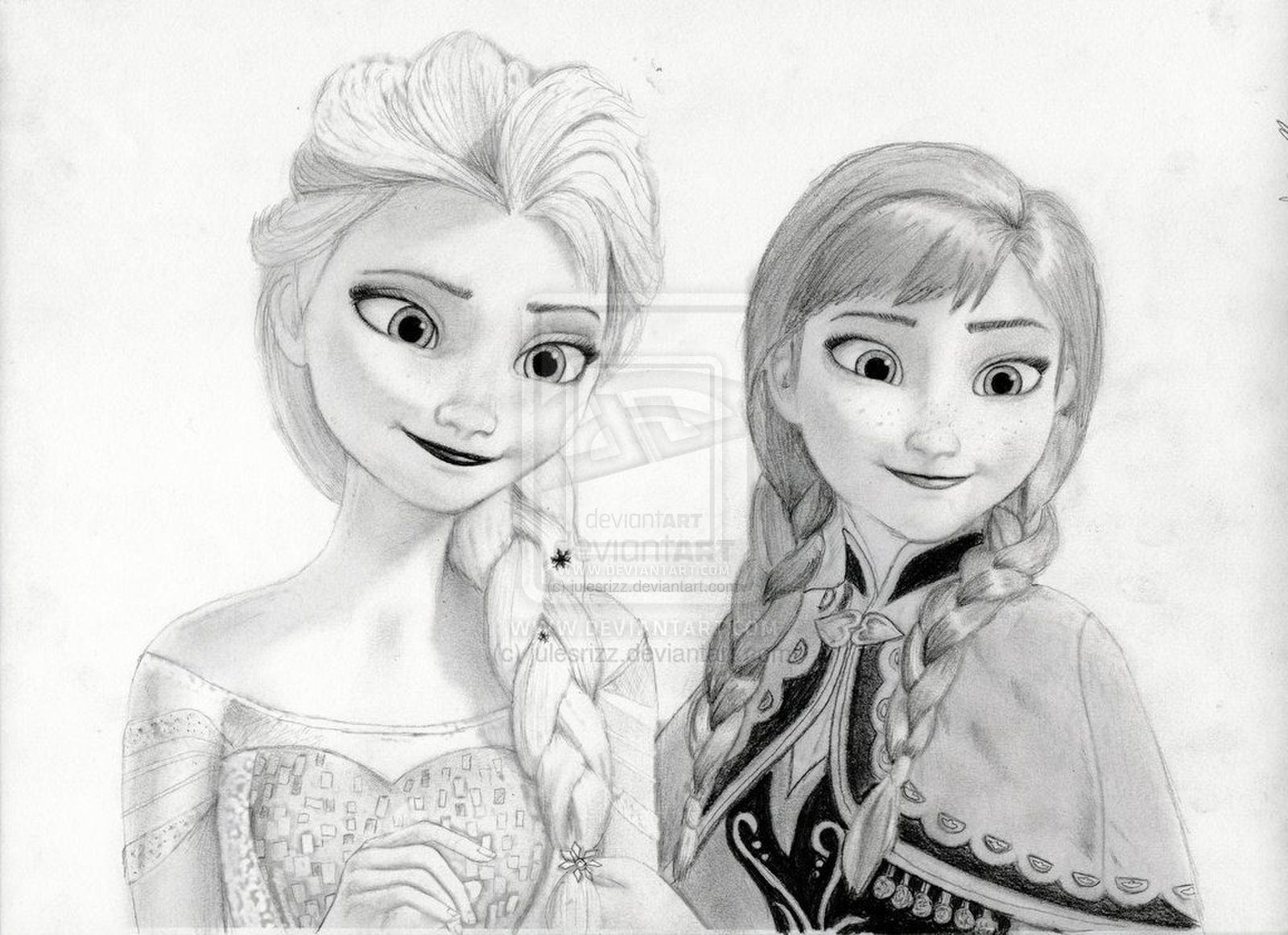 Frozen Elsa And Anna Drawing Photo