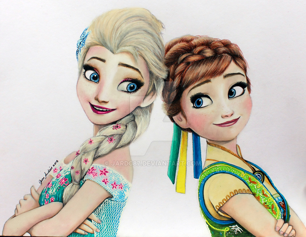 Frozen Elsa And Anna Drawing Pic