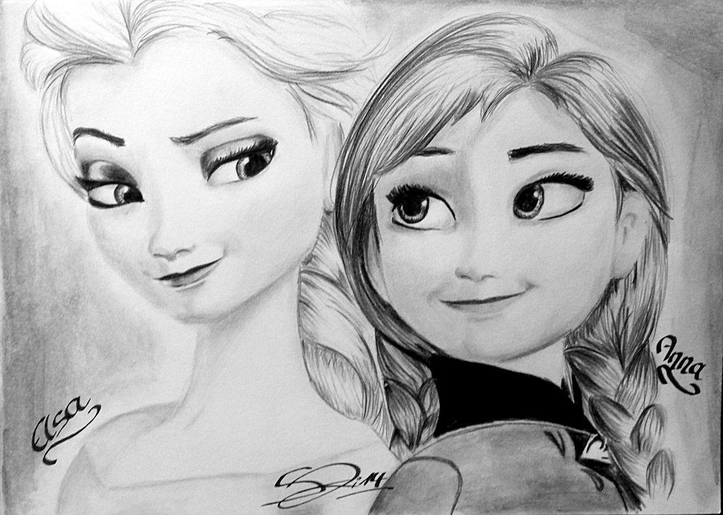 Frozen Elsa And Anna Drawing Pics