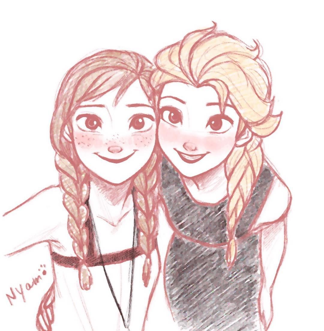 Frozen Elsa And Anna Drawing Realistic