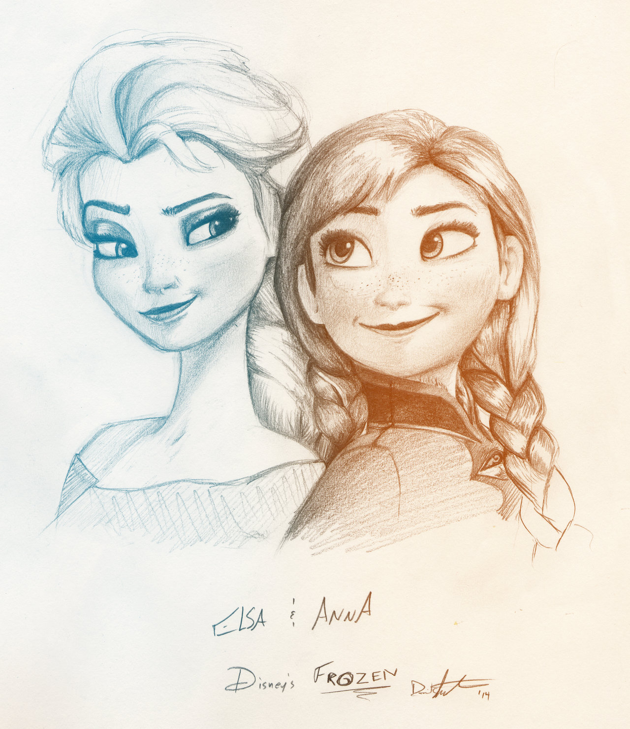 Frozen Elsa And Anna Drawing