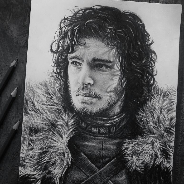 Game of Thrones Jon Snow Drawing Sketch