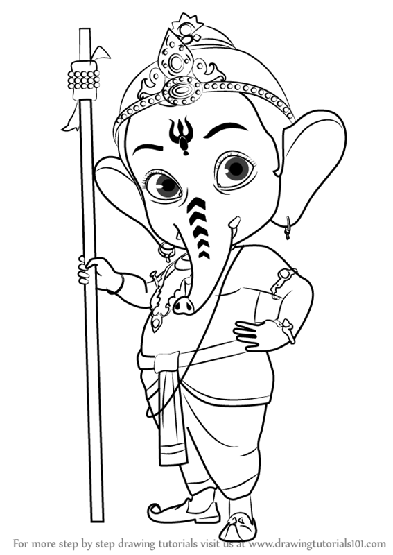 Ganesh Drawing Beautiful Image