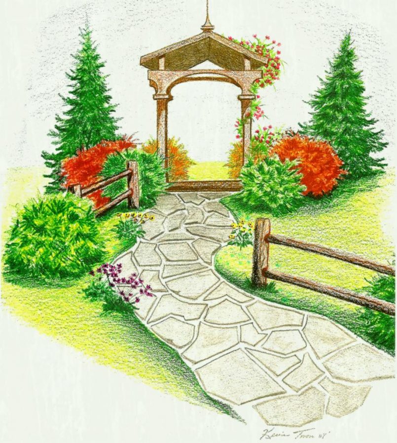 Garden Drawing Easy And Beautiful : Flower Garden Drawing For Class 4 ...