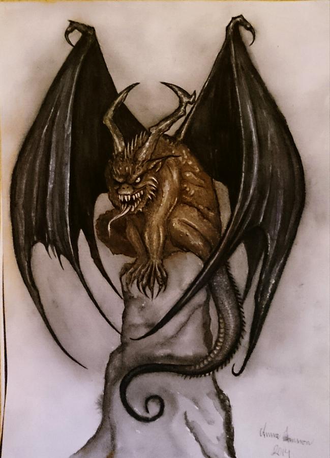 Gargoyle Drawing Beautiful Image