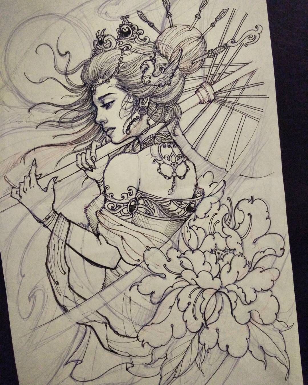Geisha Drawing Art