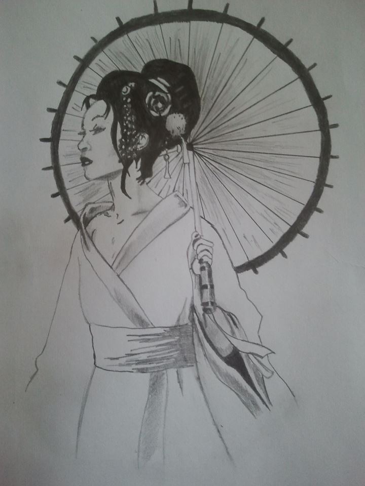 Geisha Drawing Beautiful Image