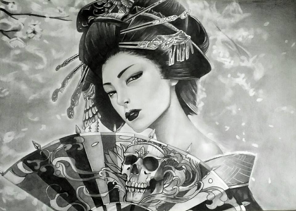 Geisha Drawing Realistic