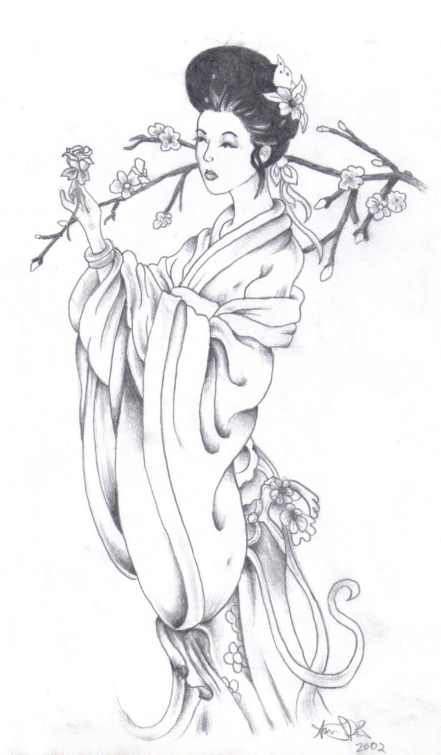 Geisha Drawing Sketch