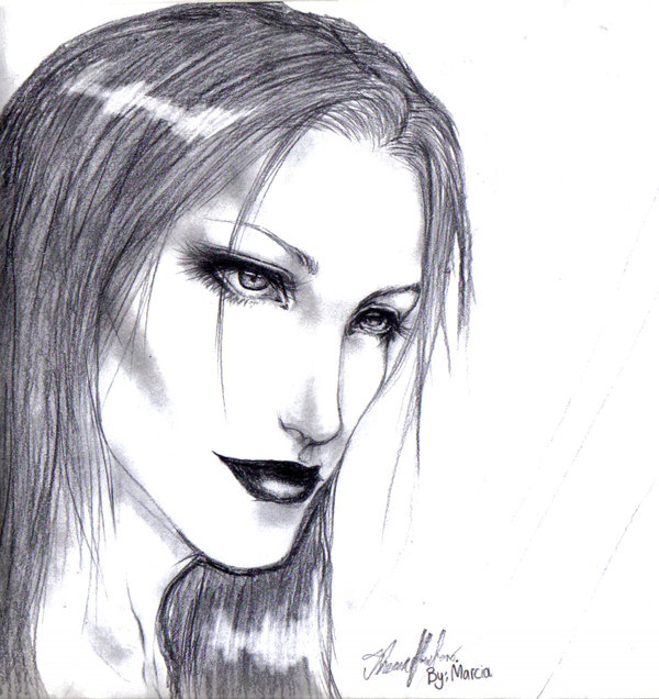 Gothic Vampire Drawing Beautiful Image