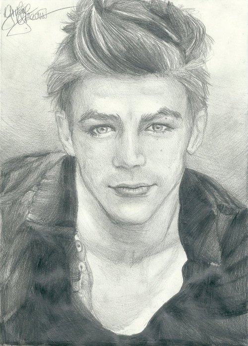 Grant Gustin Drawing Amazing