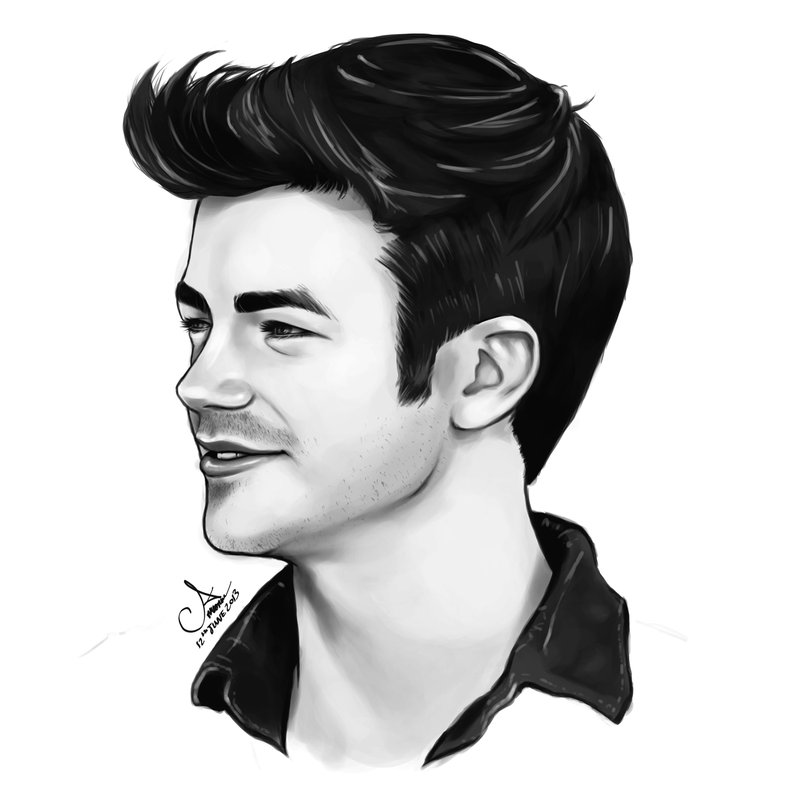 Grant Gustin Drawing Picture