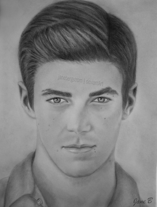 Grant Gustin Drawing Sketch