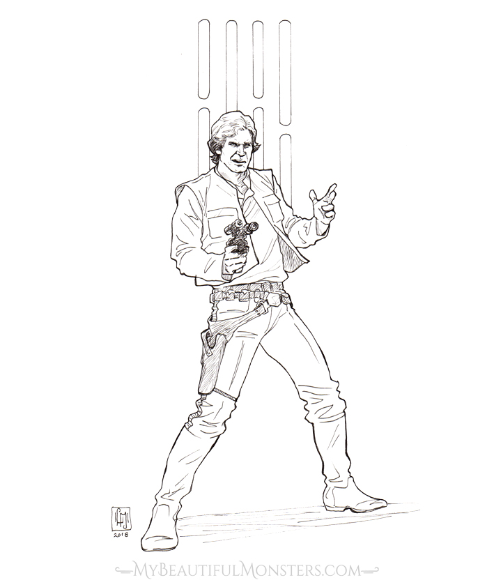 Han Solo Drawing Art