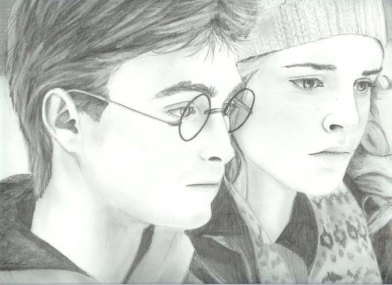 Harry And Hermione Drawing Image