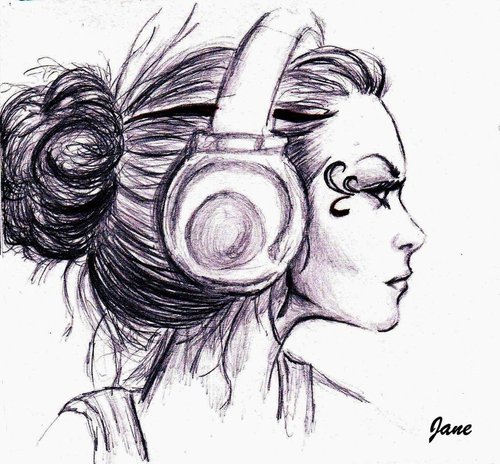 Heart Headphones Drawing Pic