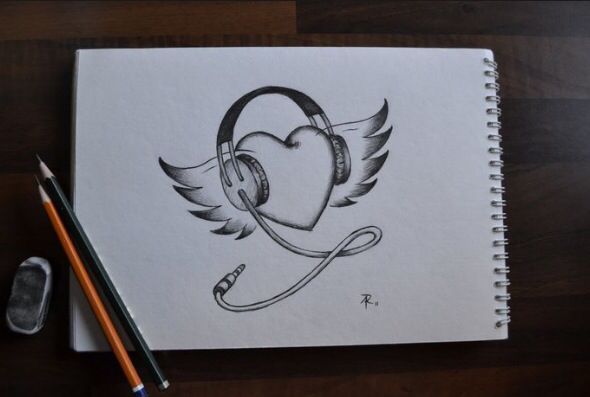 Heart Headphones Drawing Pics