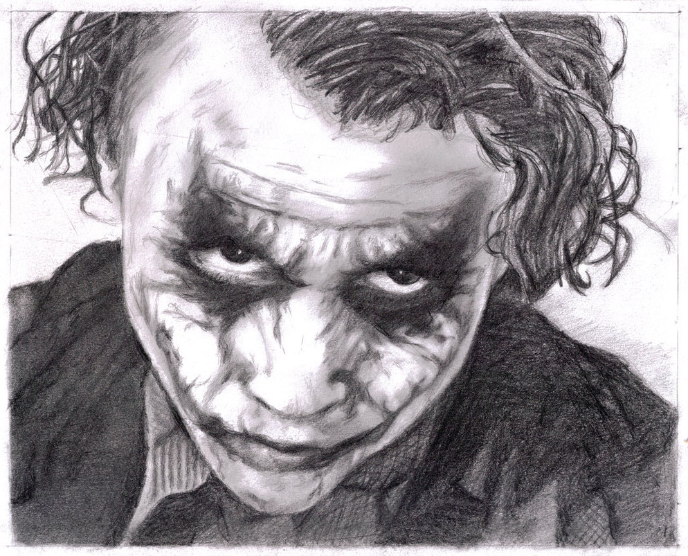 Heath Ledger Joker Drawing Beautiful Image