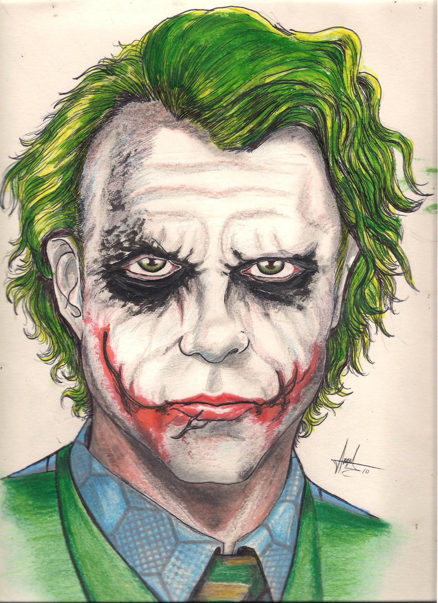 Heath Ledger Joker Drawing Best - Drawing Skill