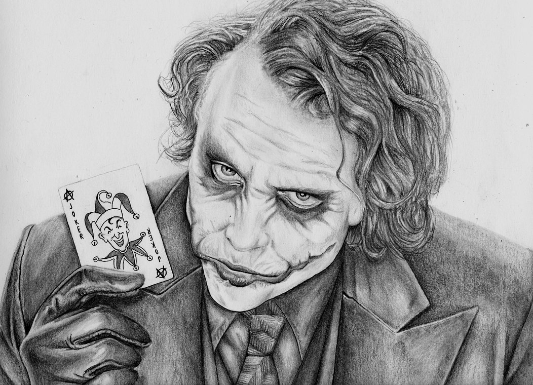 Heath Ledger Joker Drawing Image - Drawing Skill