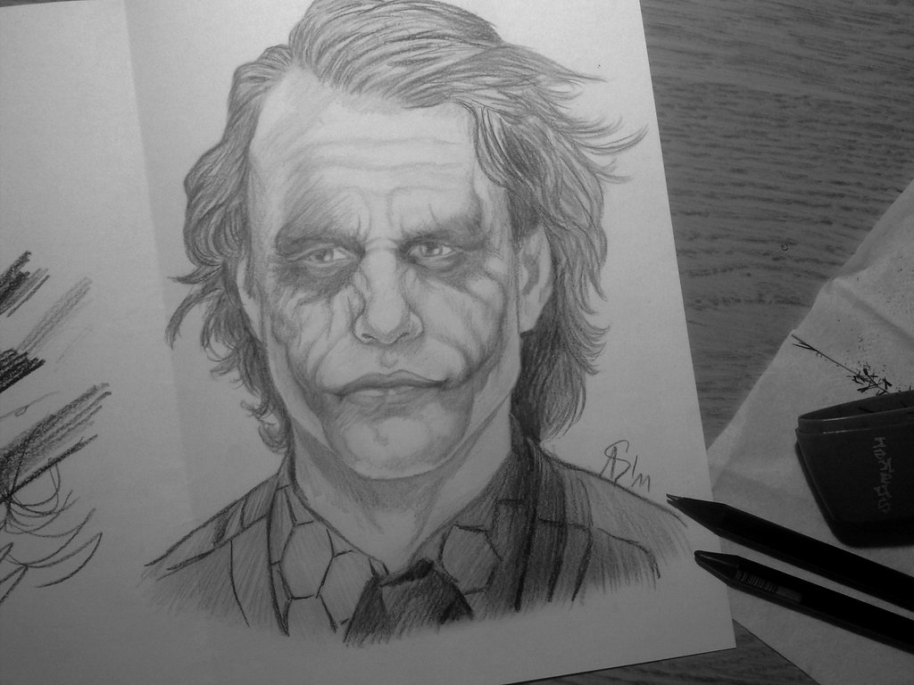 Heath Ledger Joker Drawing Realistic
