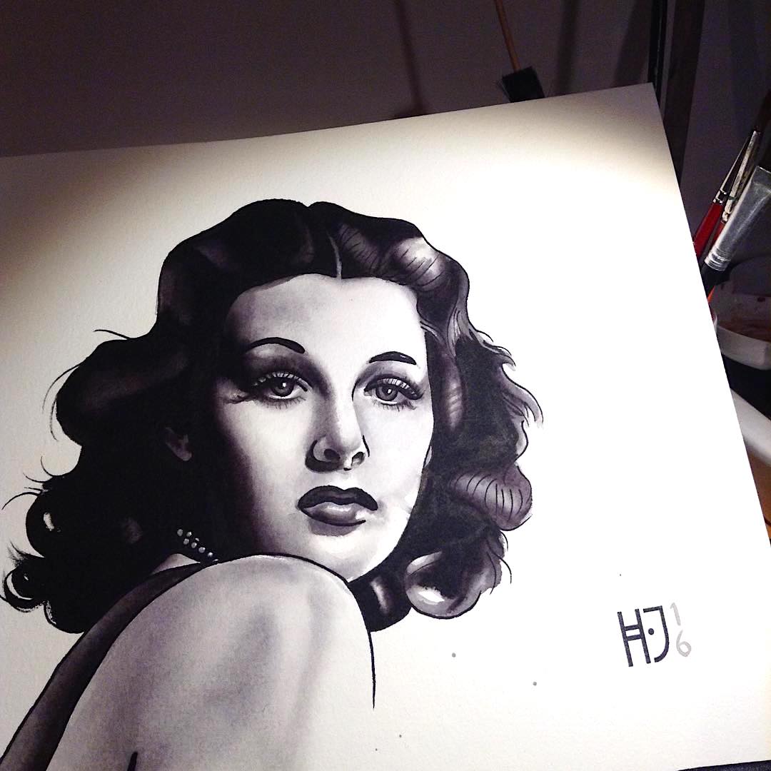 Hedy Lamarr Drawing High-Quality
