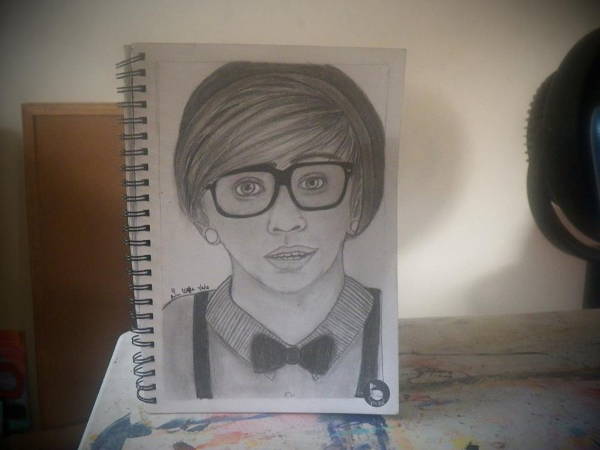 Hipster Boy Drawing Sketch