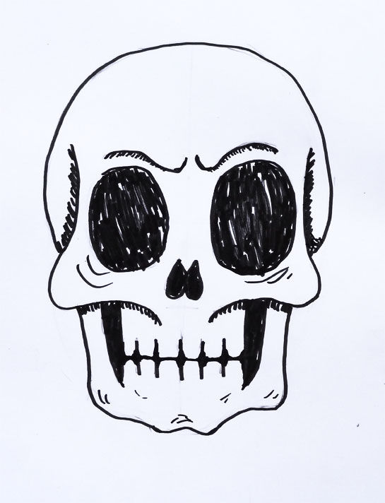 Human Skull Drawing Art