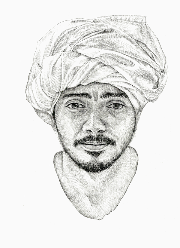 Indian Male Face Drawing Image