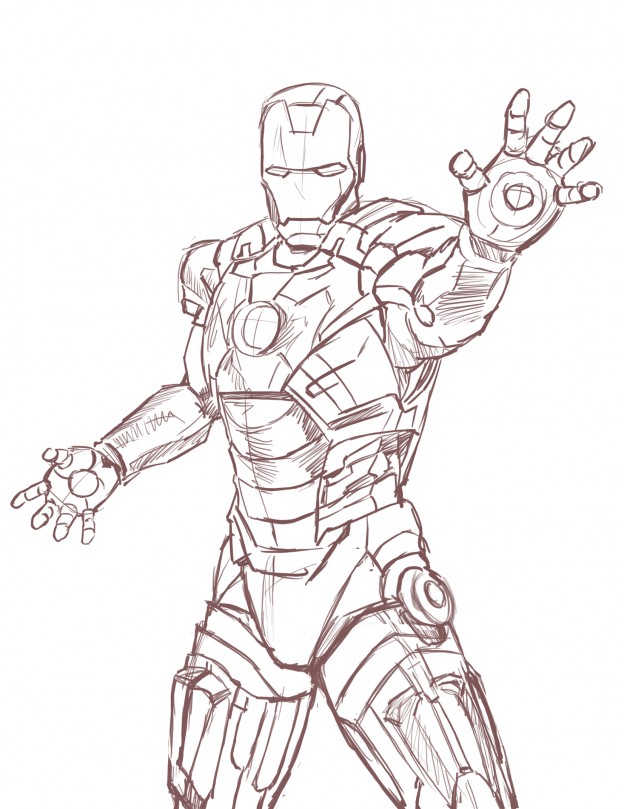 How to draw Iron Man step by step