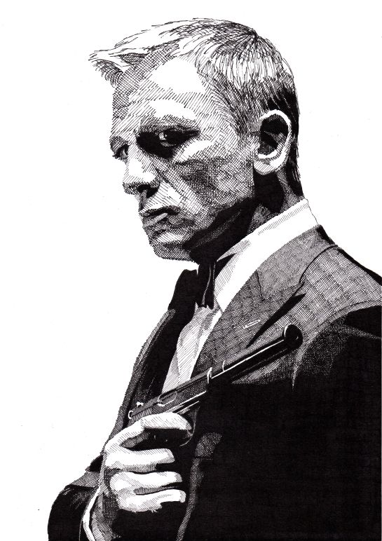 James Bond Drawing Beautiful Image