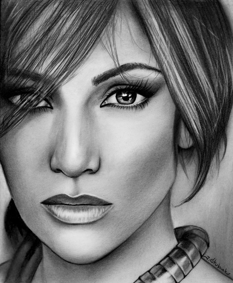 Jennifer Lopez Drawing Beautiful Image