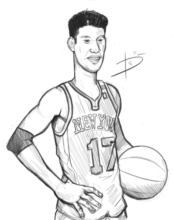 Jeremy Lin Drawing Sketch