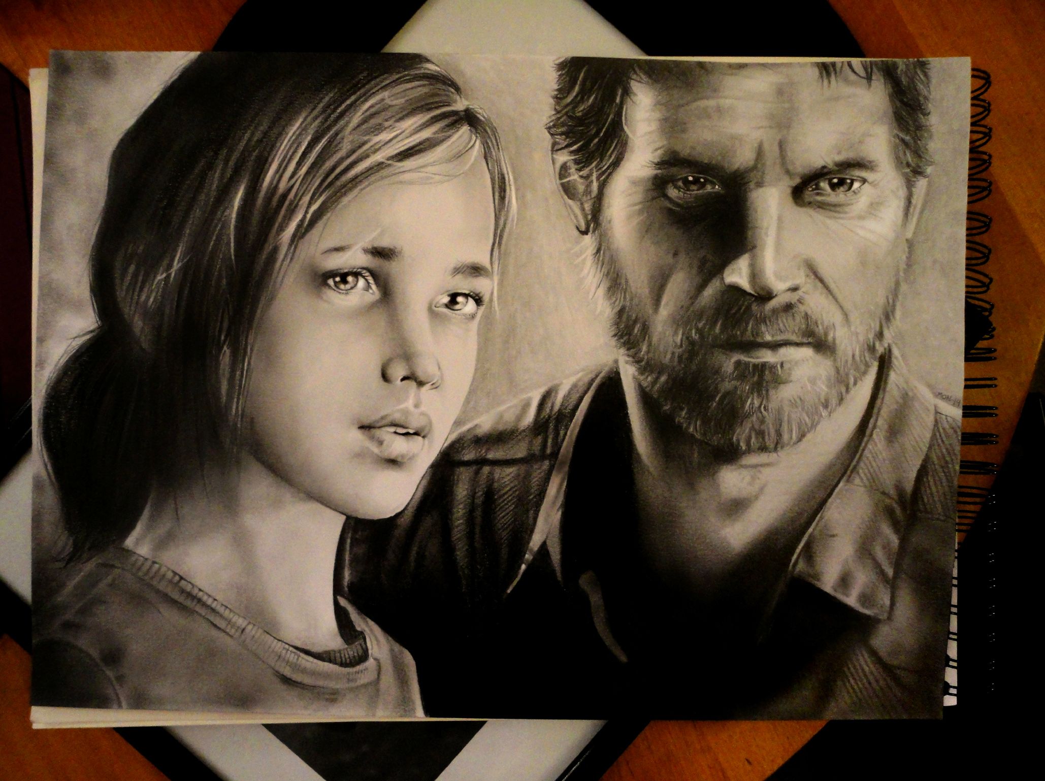 Joel And Ellie Drawing Art