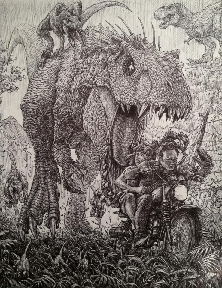 Jurassic World Drawing Sketch