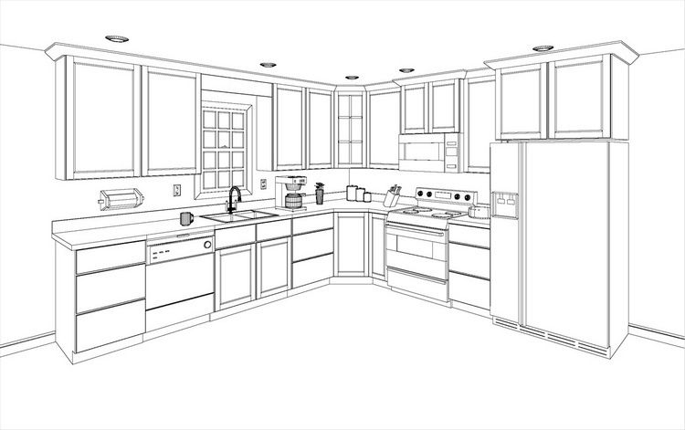 Kitchen Cabinet Drawing Pics