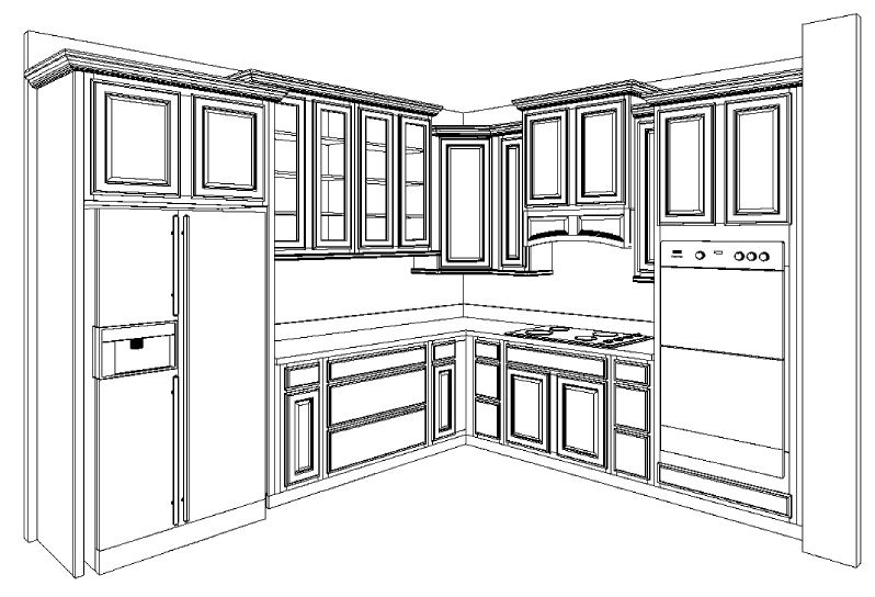 Kitchen Cabinet Drawing Picture