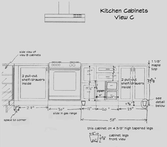 Kitchen Cabinet Drawing Realistic
