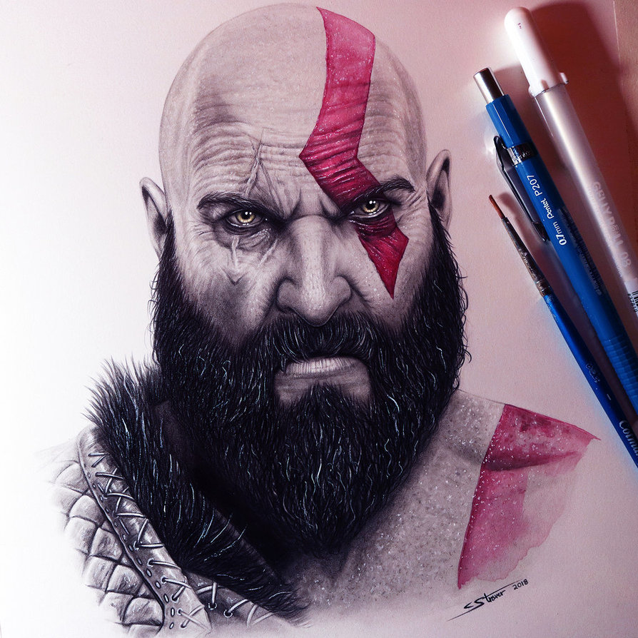 Kratos Art Drawing