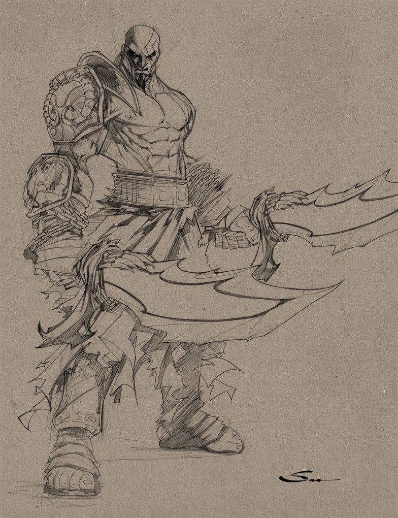 Kratos Drawing Realistic