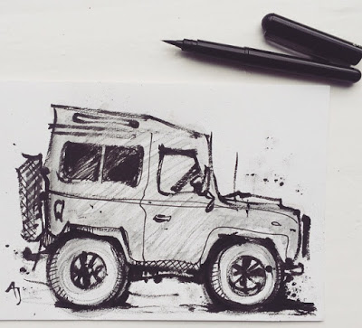 Land Rover Art Drawing